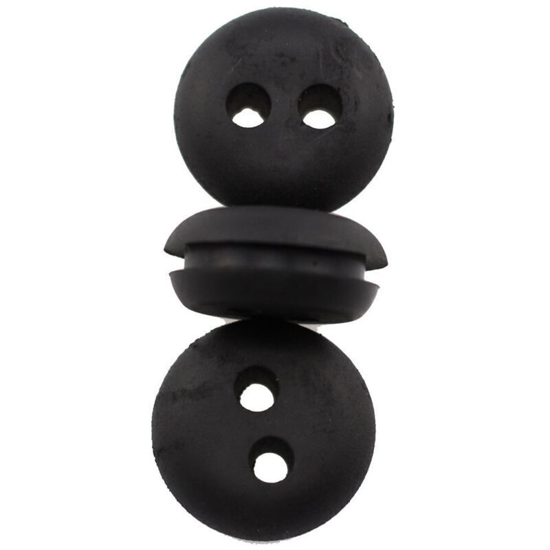 10 Gummi-ösen, 2 Löcher, Schwarz, Rasenwerkzeuge, Gartenaccessoires (10 Stück)