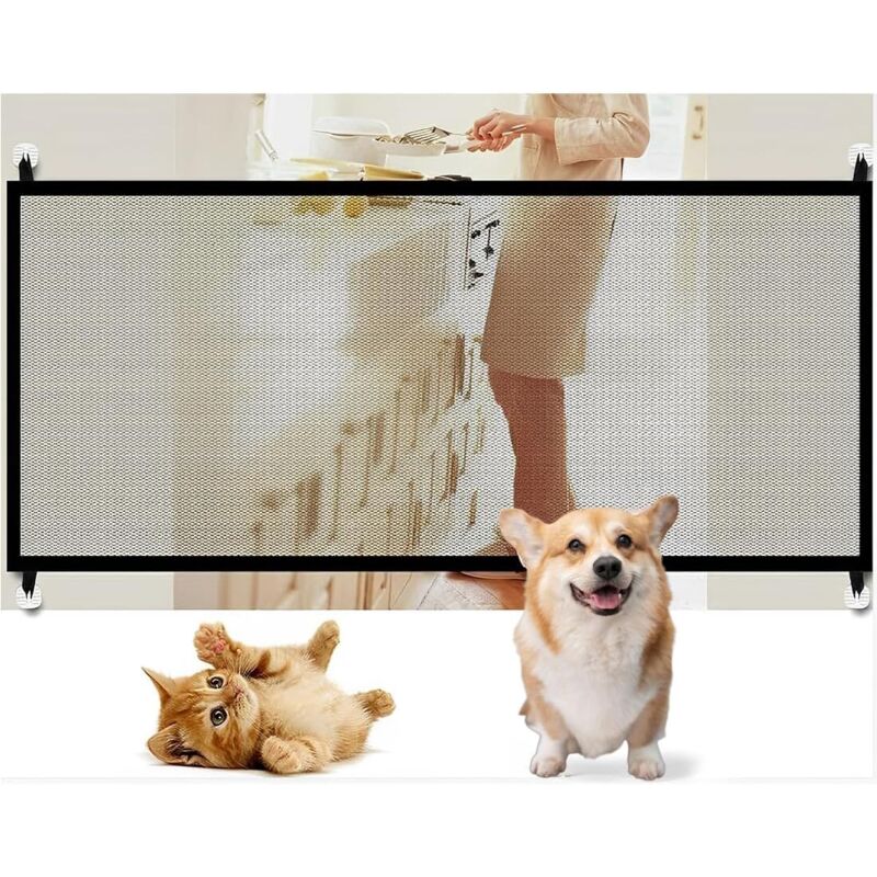 Sicherheitsbarriere Für Babys Und Hunde (110-78 Cm), Sicherheitsbarriere Für Treppen, Kinder Oder Haustiere, Für Treppen/türen/flure, Schwarz