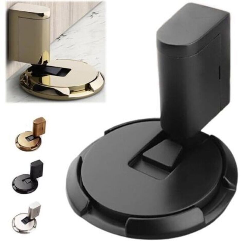 Türstopper, Magnetischer Türanschlag Aus Metall Mit Gummipuffer, Selbstklebend Für Alle Harten Böden (schwarz)