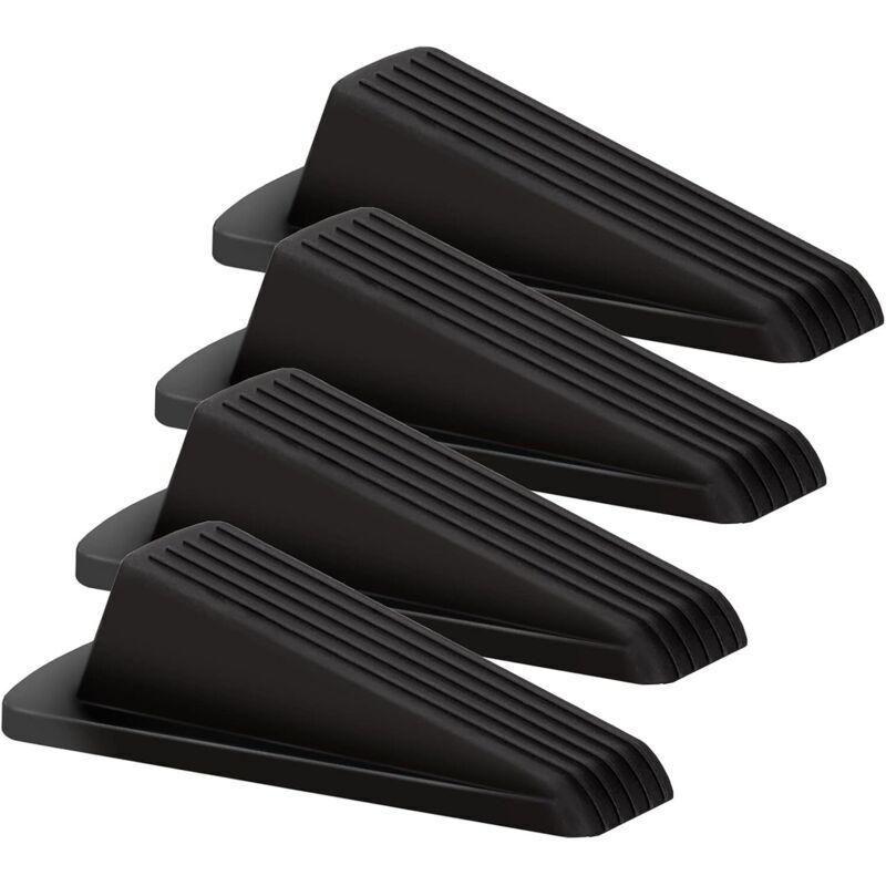 Türstopper 4er-set, Silikon-türpuffer, Rutschfeste Türkeile, Bodenschutz Für Türen, Für Patio, Außenbereich, Häuser, Schulen, Büros, Garage, Schwarz