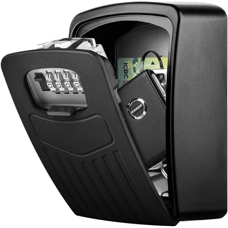 Sichere Schlüsselschachtel, Hochwertige Große Schlüsselschachtel, Schlüsselsafe Mit 4-stelligem Zahlencode, Sichere Wandmontierte Schlüsselschachtel Für Innen- Und Außenbereich, Haus, Büro, Garage, Sc