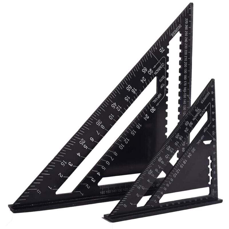 Multifunktionales Tischlerwinkelmaß 18 Cm Und 30 Cm – Korrosionsbeständiges Aluminium – Für Präzises Anreißen Und Gehrungsschnitte – Anreißwerkzeug