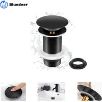 Bluedeer – Schwarze Waschtischgarnitur Ohne Überlauf – Pop-up-mechanismus Aus Messing – Einfache Installation G1 – Für Moderne Waschbecken Ohne Überlauf