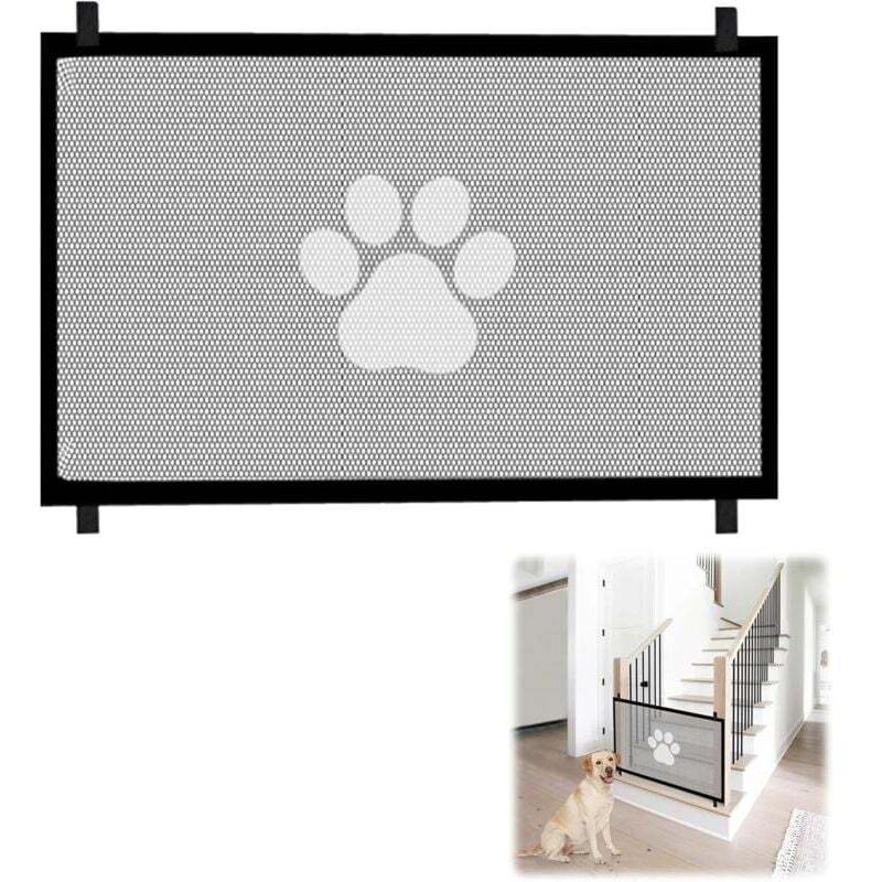 Hundetreppenschutz, Tragbare Sicherheitsbarriere Für Kinder Und Tiere, Treppenschutzgitter Ohne Bohren Für Treppen, Flure, Türen (180 X 78 Cm, Schwarz)