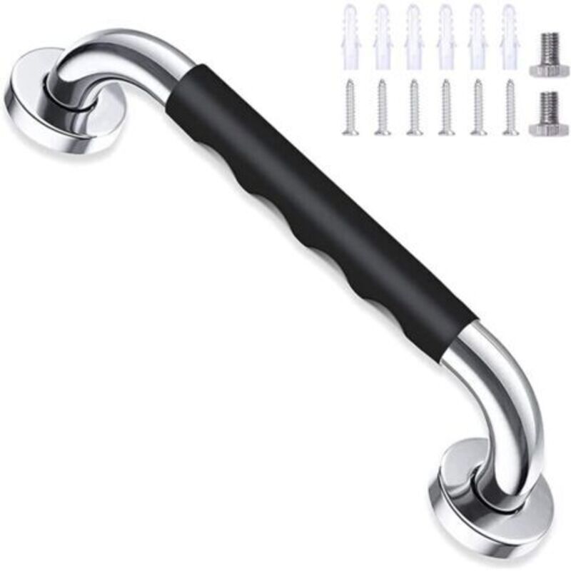Rutschfeste Edelstahl-haltegriff Für Badewanne, Wandmontiert, Für Badezimmer Und Toilette, Geeignet Für Kinder Und Senioren, 30 Cm, Schwarz