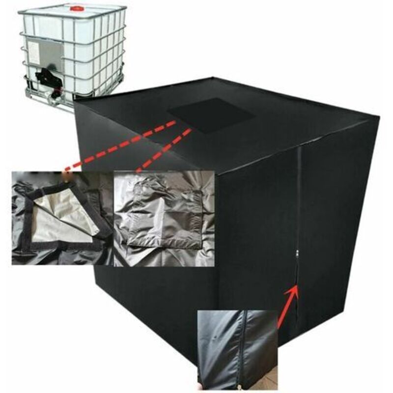 Wasserbehälter-abdeckung, Abdeckung Für 1000-l-ibc-tank Mit Rechteckigem Deckel, Staub-, Uv- Und Regendicht (116 X 100 X 120 Cm)