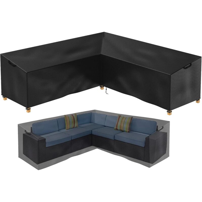 V-förmige Schutzhülle Für Gartenmöbel – Wasserdicht – Für Rattan-ecksofas – Für Den Wohnbereich – 215 X 215 X 87 Cm