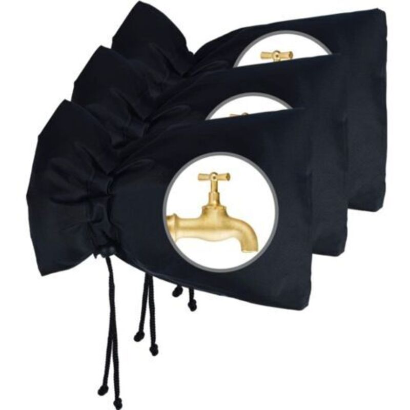 Housse De Robinet Pour L'Extérieur, Housse De Robinet Cosy Pour La Protection Contre Le Gel En Hiver, Housse De Robinet De Jardin Imperméable, 22cm X 18cm (3 Noir)