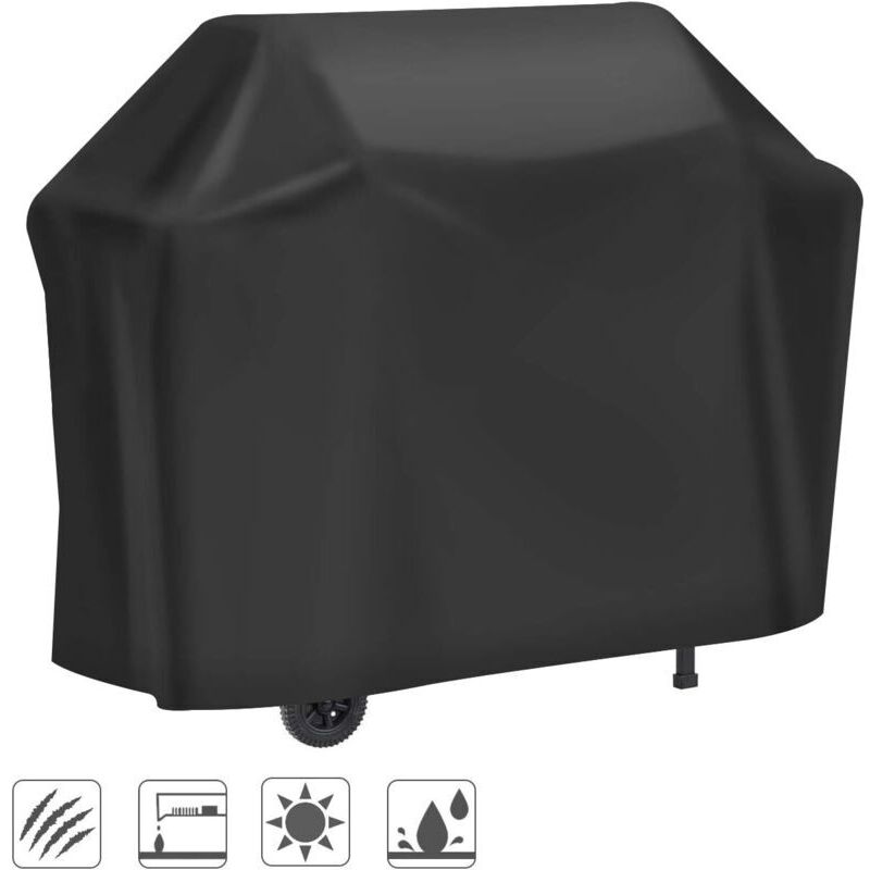 Housse Barbecue, 210d Oxford Strapazierfähige Abdeckung Für Gasgrill, Grillabdeckung Winddicht/uv-beständig/wasserdicht/feuchtigkeitsbeständig/staubdicht 147x61x117cm Schwarz