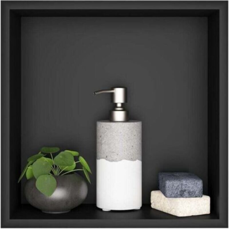 Nische Badezimmer, Wandnische Dusche Edelstahl, Einlagige Wandnische Dusche, Eingebaute Duschnische 32x32x12.5cm, Schwarz
