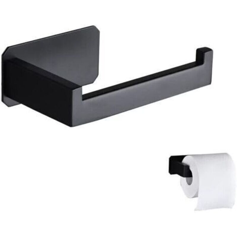 Edelstahl-toilettenpapierhalter, Origineller Wandmontierter Toilettenpapierspender Ohne Bohren, Schwarzer Selbstklebender 3m-halter Für Bad- Und Wc-dekoration, Küchenaccessoire