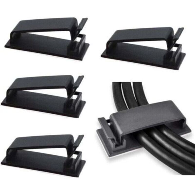 50er-pack Selbstklebende Kabelclips (schwarz), Kabelorganisatoren, Kabelhalter, Kordelhalter Für Tv, Pc, Ethernet-kabel Unter Dem Schreibtisch, Home-office-schreibtisch.