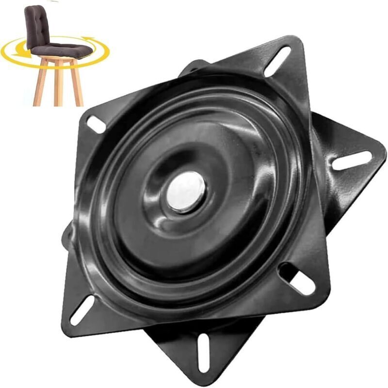 Quadratisches Drehlager Für Drehteller, 16 Cm, Drehbarer Sockel, Für Möbel Wie Sofa, Tv Und Barhocker, Schwarz