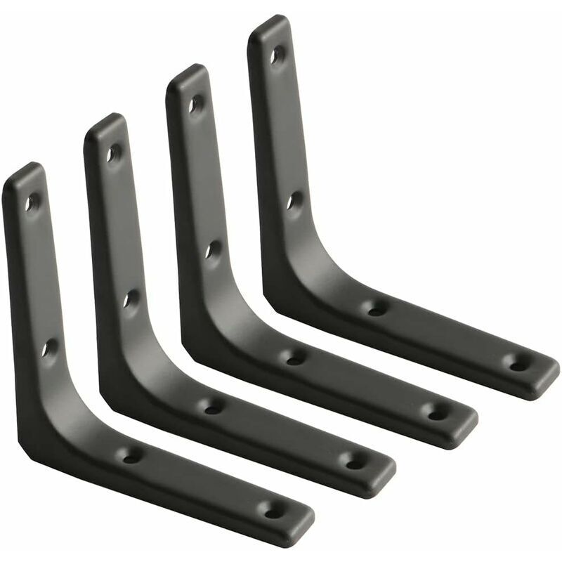 Wandregal-winkel, Matte Schwarze Metallwinkel, Regalhalter Aus Metall Für Küchendeko, Schwerlastfähige Winkel, 100 Mm X 100 Mm, 4 Stück