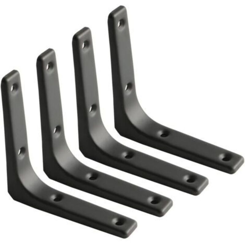 Wandregal-winkel, Matte Schwarze Metallwinkel, Regalhalter Aus Metall Für Küchendeko, Schwere Last Winkel, 100mm X 100mm, 4 Stück