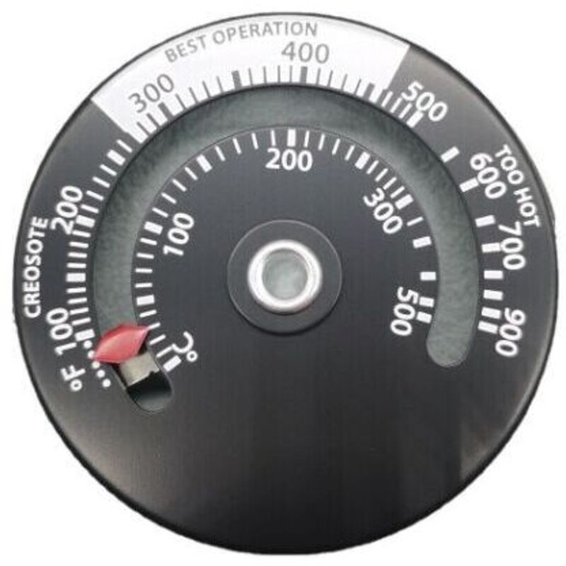 Magnetisches Thermometer Für Holzofen, Kamin Und Grill, Hochempfindlich Mit Sonde, Schwarz
