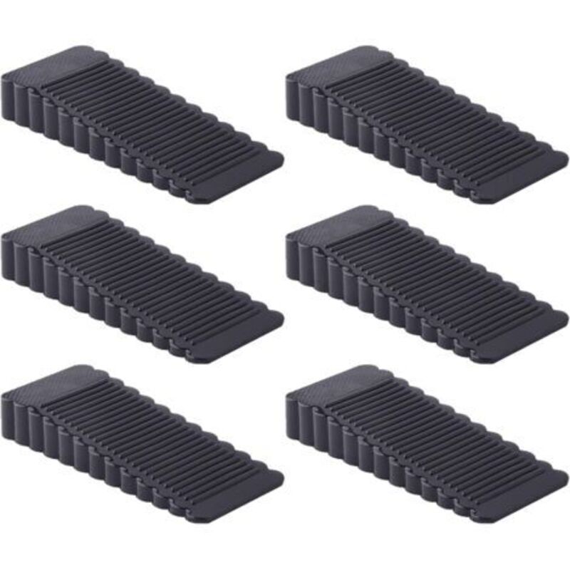 6 Stück Türstopper, Rutschfeste Gummikeile (schwarz)