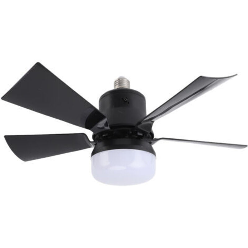 Deckenventilator Mit Einstellbarer Intensität, 3 Farben, Windgeschwindigkeit, Timer 1h, 2h, 4h, E27, Kleine Lampe Mit Fernbedienung, Für Schlafzimmer, Küche, 85 Bis 265v, Schwarz