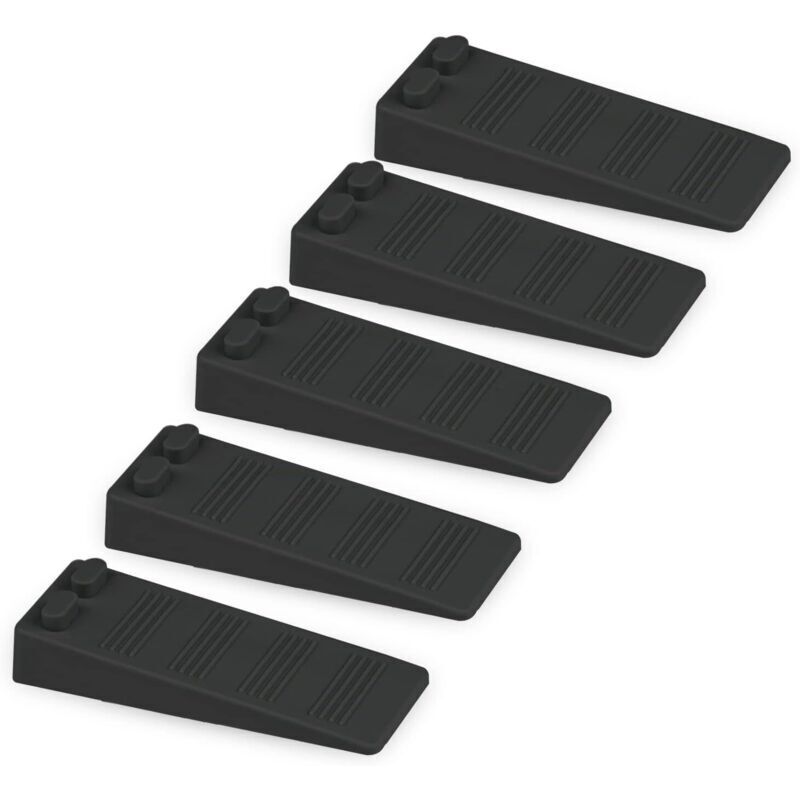 5 Stück Türstopper Aus Flexiblem Gummi, Höhenverstellbar, Rutschfest, Ungiftig, Geruchlos, Schützt Böden Und Wände, Für Teppiche, Beton Und Parkett (schwarz)