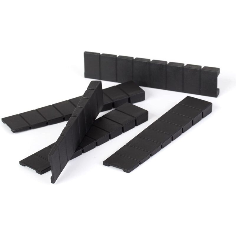 Satz Von 20 Möbelkeilen - 8 X 20 X 98 Mm - Aus Kunststoff - Mit Integrierten Sollbruchstellen - Schwarz