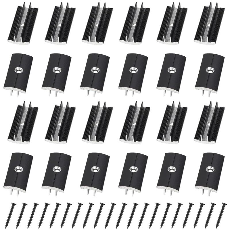 100 Stück Schwarze Clips Für Holzböden Aus Kunststoff, T-clips Für Terrassendielen, 6 Mm Abstand, Versteckte Abstandshalter Mit 100 Schrauben Für Wpc/bpc-verbunddielen