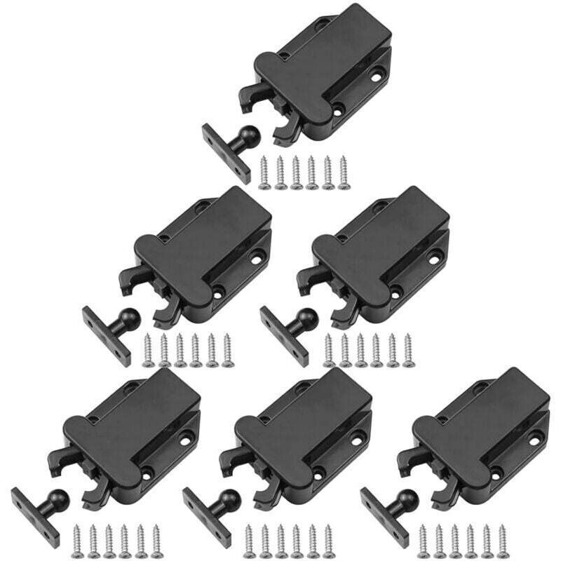 6er-pack Drück-zum-öffnen-schnäpper Für Schränke, Nicht Magnetische Push-to-open-verschlüsse Für Schubladen Und Schranktüren, Schwarz