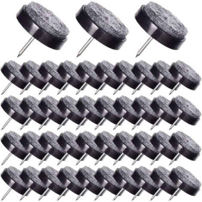 50 Nagelfilzgleiter Für Stühle, 24 Mm – Filzpolster Zum Schutz Von Möbelfüßen – Schwarz