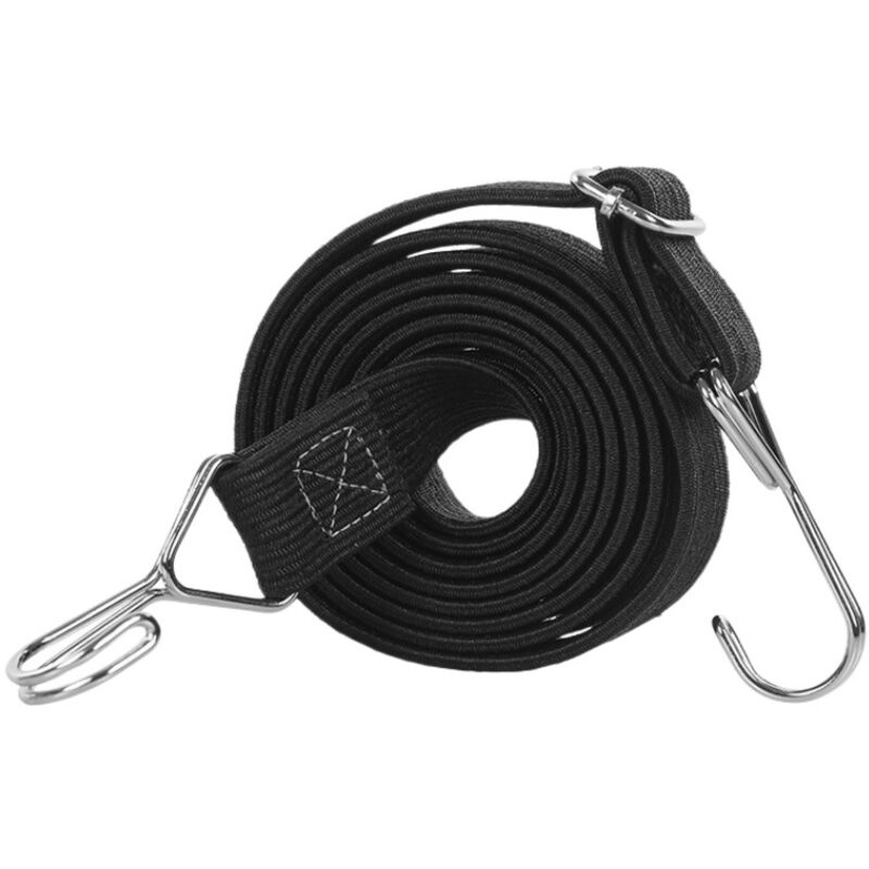 2er-pack Elastische Spanngurte Mit Haken, 200 Cm Lang, Verstellbare Schwarze Gummispanngurte Mit Haken Für Gepäck, Dachträger, Planen, Mobile Ladung, Camping, Abdeckplanen