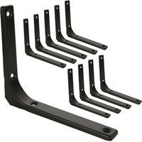 10 Stück Schwarze Wandregalwinkel, Metallwinkel 150 Mm X 125 Mm, Schwere Last Wandregalhalterung