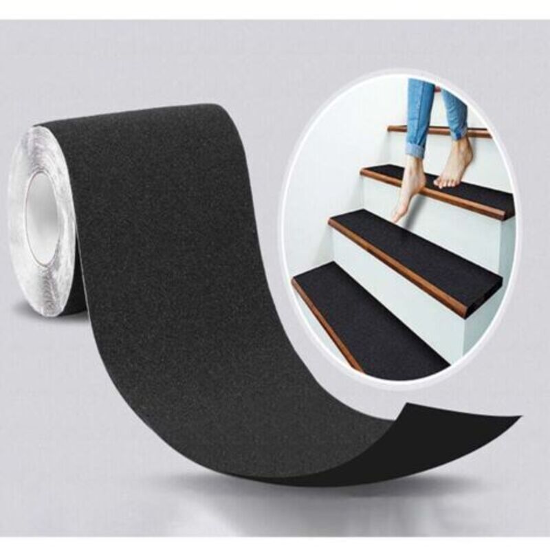 Rutschfeste Klebeband Für Treppen, Reibungsintensiv, Abrasiv Für Sicherheit, Hocker, Innen- Und Außenbereich, Hohe Traktion, 15cm X 5m, Schwarz, Ouylaf