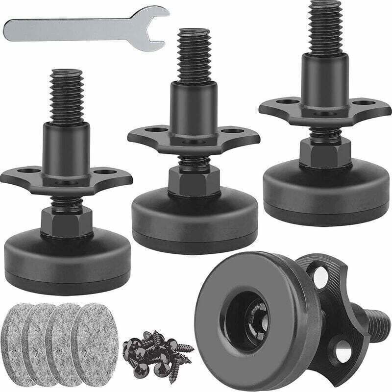 Schwere Möbel-nivellierfüße, 4er-pack Mit 3/8"-16 Gewinde, Verstellbare Möbelfüße, Höhenverstellbare Tischfüße Für Tisch/stuhl/sofa/schreibtisch/schrank/werkbank, Belastbar Bis 1320 Lbs - Schwarz