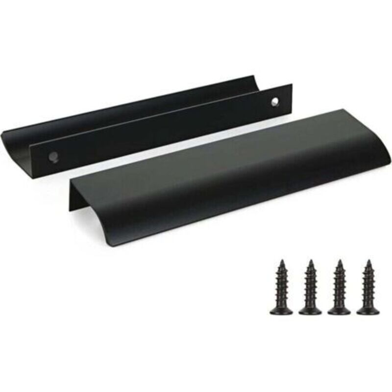 Set Aus 2 Schwarzen Küchenschrankgriffen Aus Aluminiumlegierung, Lochabstand: 320 Mm, Inklusive Schrauben