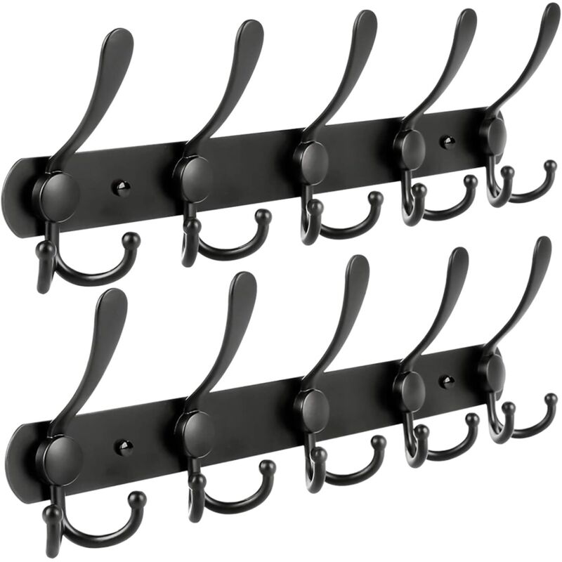 Wandaufhänger, 2er-pack Mit 15 Edelstahl-wandhaken Für Mäntel, Handtücher, Bademäntel, Badezimmer, Eingang
