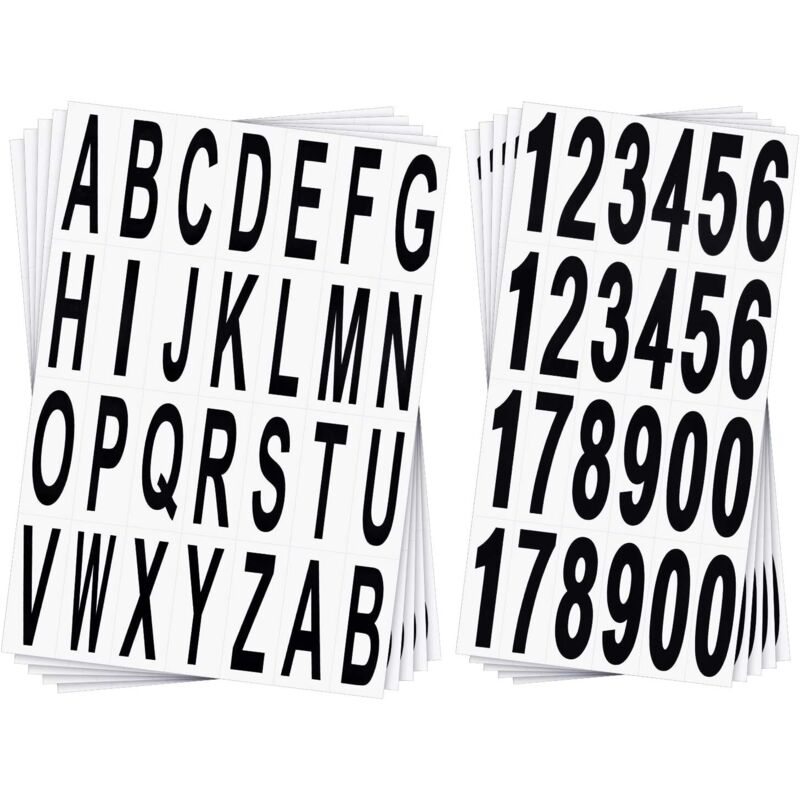 10er-pack Selbstklebende Vinyl-zahlen Und -buchstaben In Schwarz – Wasserdicht, Geeignet Für Briefkästen Und Fahrzeuge – Größe: 6,7 X 2,2 Cm