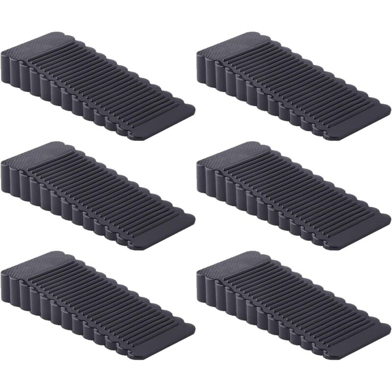 6 Rutschfeste Gummikeile/türstopper (schwarz)