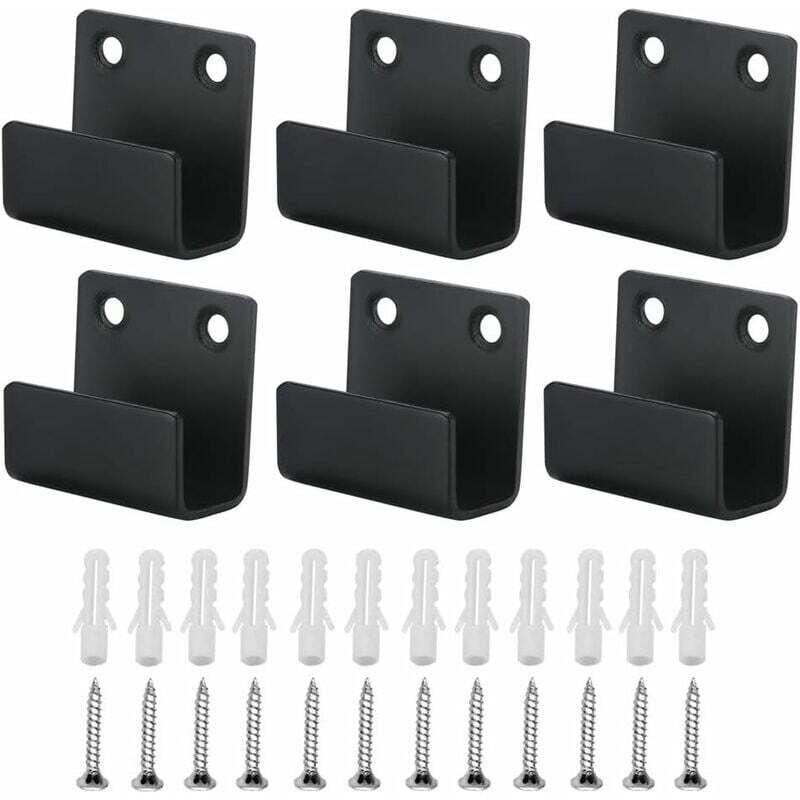 Schwarze Edelstahl-wandhaken – 6er-set Robuster Haken – Maße 35x40x15mm – Tragfähigkeit 60kg