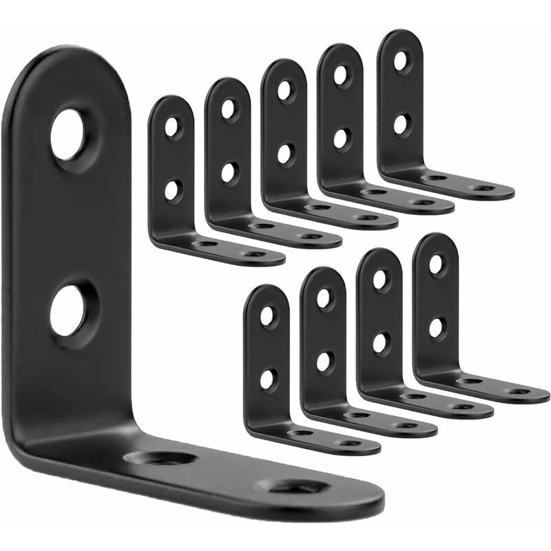 30 Stück Schwarze Befestigungshalterungen Aus Kaltgewalztem Stahl 40x40 Mm, Metallene Eckverstärkungen Zur Befestigung Und Reparatur Von Möbeln, Verstärkte Verbindungsstücke, Schwarz