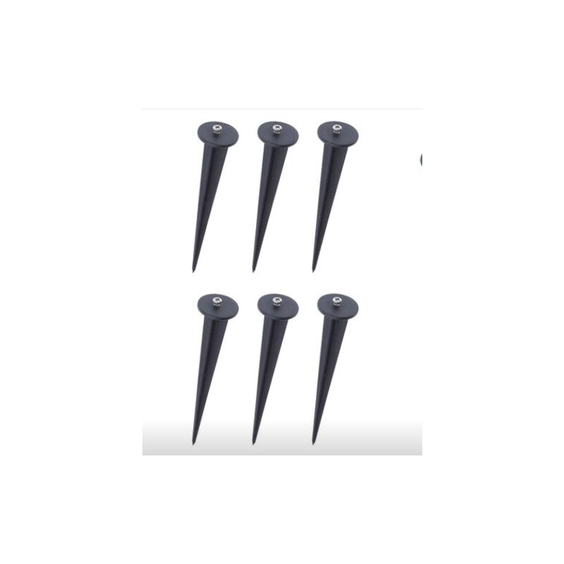 Schwarze Kunststoff-gartenpfähle - Lampenständer, 6 Stück, Ø35x160mm