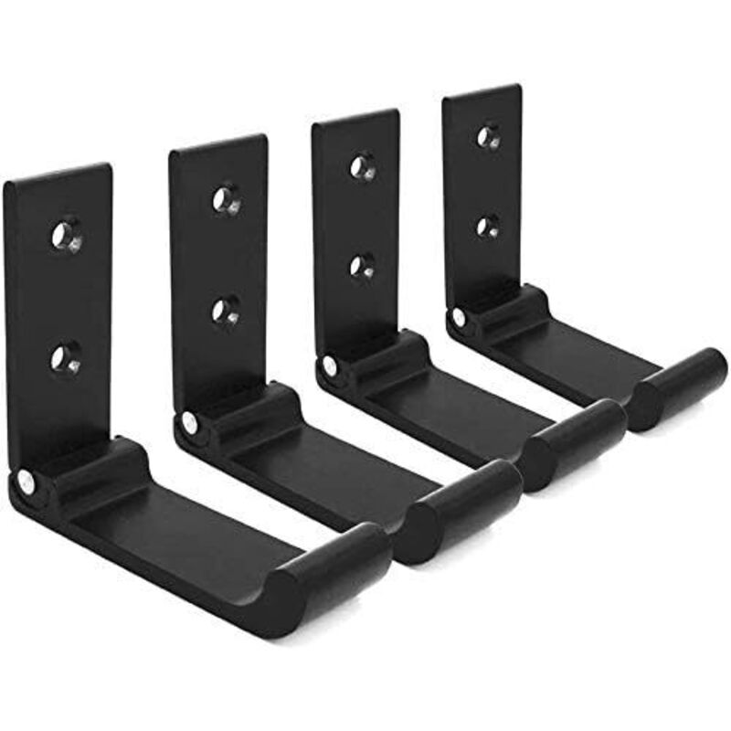 4 Stück Klappbare Wandhaken, Klappbarer Wandhalter Für Das Büro, Klappbarer Kopfhöreraufhänger, Verstellbarer Aluminium-kopfhörerhalter Für Alle Kopfgrößen – Schwarz