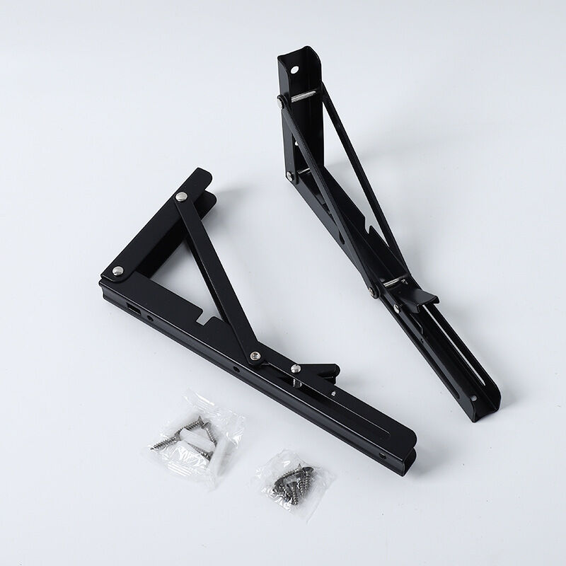 2 Stück Klappbare Regalhalter 400 Mm, Klappbare Konsolenhalter Mit Einer Maximalen Tragkraft Von 150 Kg, Robuste Halterung Für Schwebende Regale Für Garage, Küche, Schlafzimmer, Schwarz, Mit Schrauben