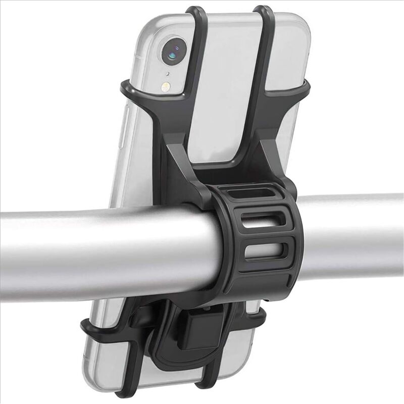 Universelle Fahrrad-handyhalterung, Silikon-fahrrad-handyhalterung Für Iphone, Samsung, Huawei Und Smartphones Von 4,5–7,0 Zoll, Ideal Für Mountainbikes, Motorrad-kinderwagen Und Golfcarts, Schwarz