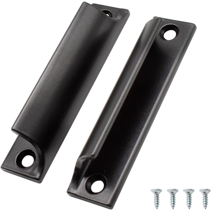 2 Stück Schiebetürgriffe, Aluminium Möbelgriff, Küchenmöbelgriff Schwarz, Für Balkontüren, Schiebetüren, Schubladen