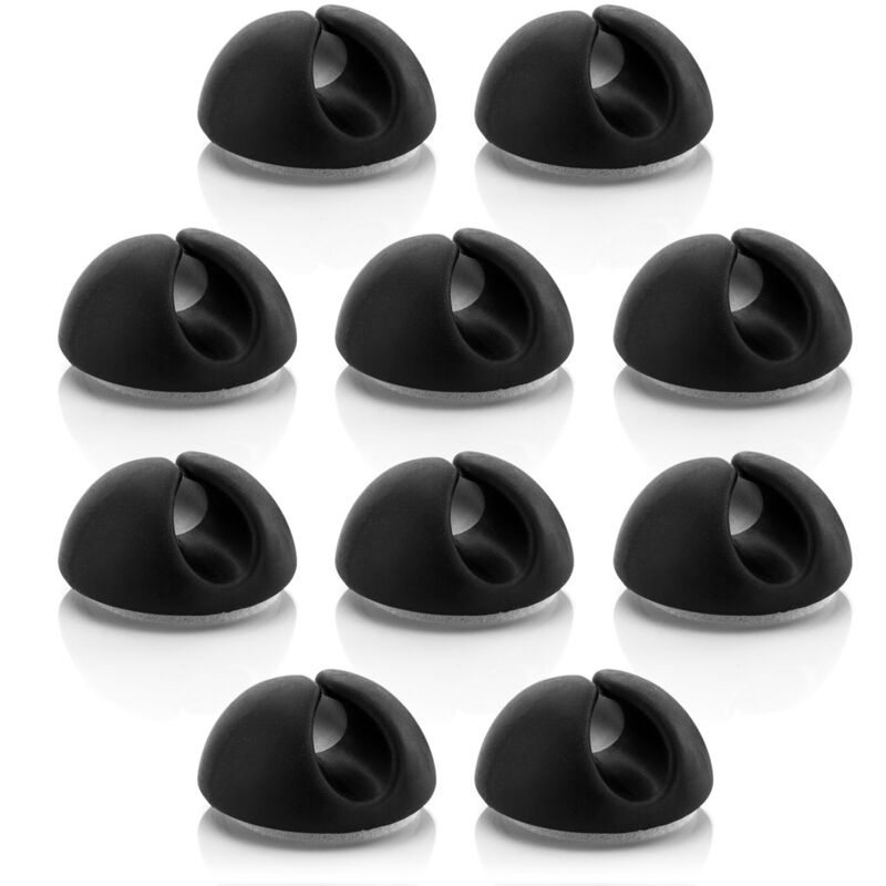 Set Mit 10 Kabelbindern, Kabelclips Zur Kabelverwaltung, Kabelorganizer Für Kabel Bis Zu 8 Mm, Schwarz