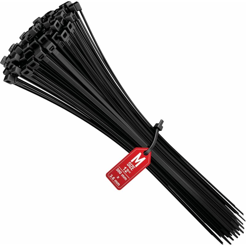 Kabelbinder 300 Mm X 3,6 Mm, Kabelbinder Aus Rilsan-nylon, Schwarz, 100er-pack