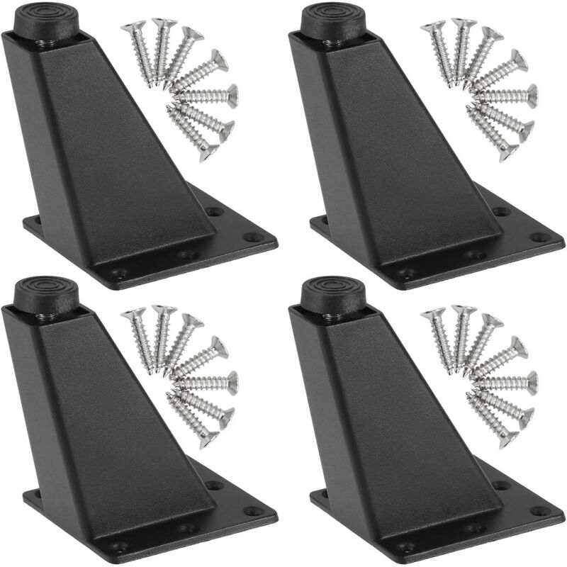 Satz Von 4 Verstellbaren Möbelfüßen, Dreieckige Verstellbare Küchenmöbelfüße, Möbelbeine Aus Aluminiumlegierung, Beine Für Bartisch/schreibtisch, Schwarz