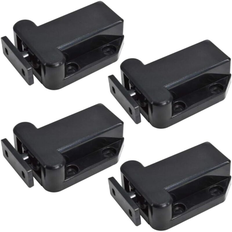 Set Mit 4 Schranktürverschlüssen, Schrankhaken, Möbelschlösser (schwarz)
