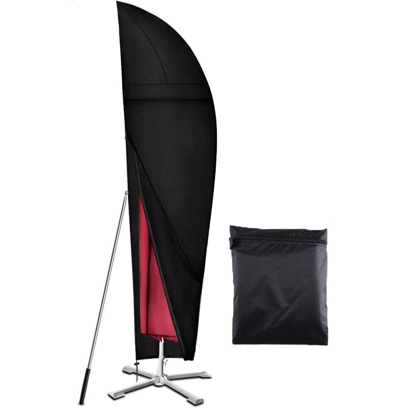 Abdeckung Für Sonnenschirm Von 2,7 M Bis 3,4 M, Robustes 420d Oxford-gewebe, Wasserdicht, Uv-beständige Schutzabdeckung Mit Belüftungsgittern (265x40/70/50 Cm) - Schwarz