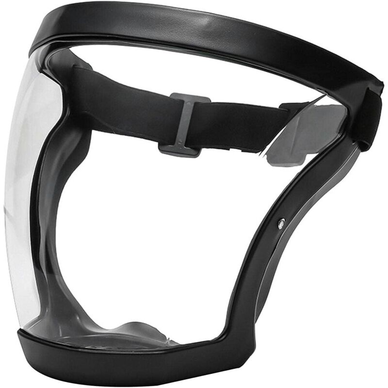 Einteilige Vollmaske Mit Rahmen, Beschlagfrei, Staubdicht, Ultra-transparent, Hygienisch, Tropfsicher, Mit Schutzbrille - Schwarz