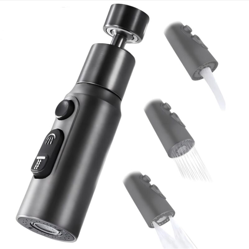Wasserhahn-luftsprudler, 360° Drehbarer Auslauf Für Küchenarmatur Mit 3 Duschmodi, Wassersparender Luftsprudler Für Wasserhahn, Wasserspar-adapter Für Badezimmer-waschbecken (schwarz)