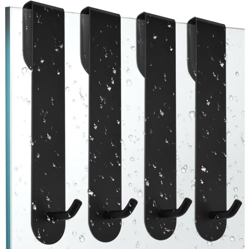 4 Stück Duschhaken Aus Edelstahl, Handtuchhalter Für Bad, Wandhaken Für Dusche, Badezimmertuchhaken, Schwarzer Haken Für Handtücher, Küche, Kleiderhaken, Ohne Bohren